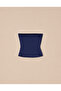 Women's Cotton Navy Blue Slim-Fit Stretchy Strapless Body-Top - 4