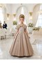 Girl's Crowned Satin Evening Dress Wedding Ball Special Graduation Dress Wedding Dress 3 Pieces - 5