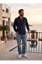 2-Pack Men's Cotton Linen Look Shirts Brown - Navy Blue 100% Cotton Comfortable Fit Summer Wear - 3