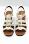 Elastic Metal Buckle Detailed Heeled Shoes Women's Sandals Beige - 5
