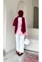 Women's Hijab Waist-Tie Tunic Shirt - Pink - 3