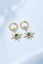 Women's Gold Stainless Steel Blue Stone Pole Star Necklace Earring Set - 6