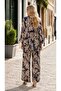 Ethnic Pattern Top-Bottom Trend Kimono Set