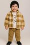 Baby Boys Plush Plaid Coat & Velvet Trousers 2-Piece Set – 10702 - - 4