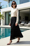 Women's Maxi Asymmetrical Skirt Voile Woven 100% Cotton Wrinkled Lined A-Line Cut Daily Casual Modern