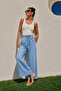 Wide Leg Women's Jean Trousers with Elastic Waist - 2