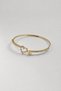 Women's Gold Color Zircon Stone Heart Figured Bracelet - 2