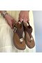 Jande Brown Leather Powder Flip-Flop Sandals - 4