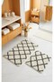 Royal Nordic 2-Piece Latex Non-Slip Base Bath Mat Set 80X50 cm Machine Washable Mat