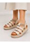 Beige Genuine Leather Women's Sandals - 3