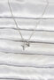 Brass Silver Color Minimal Pole Star Model Women's Necklace -