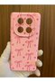 Poco X7 Ribbon Bow Printed Velvet Inside Silicone Phone Case (Pink Color)