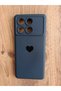 Poco X6 Pro 5g Heart Printed Velvet Silicone Launch Phone Case (Dark Blue Color) - 5