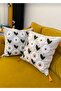2 Pcs) Punch Embroidered Cushion Cover with Tassels 43X43Cm - 2