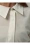 Oversized Collar Belted Women's Shirt - 4