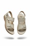 1695 Cream Color Full Orthopedic Sole Men's Sandals - Adjustable Velcro Daily Comfortable Sole Men's Sandals - 3