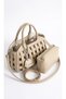 Women's Hand and Shoulder Bag with Zippered Compartments