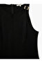 Aerobin Fabric Sleeveless Crew Neck Midi Dress with Metal Accessories - 7