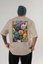 For Dog Lovers 7 Beige Oversize T-Shirt with Dog Print on the Back 100% Cotton Unisex Dog Lover Premium Design - 2