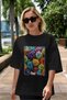 For the Love of Dogs 7 Front Dog Print Black Oversize T-Shirt 100% Cotton Unisex Dog Lover Premium Design - 5