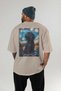 For Dog Lovers 3 Beige Oversize T-Shirt with Dog Print on the Back 100% Cotton Unisex Dog Lover Premium Design - 4