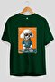 For Dog Lovers 44 Front Dog Printed Green Oversize T-Shirt 100% Cotton Unisex Dog Lover Premium Design
