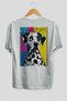 For Dog Lovers 58 Back Dog Print White Oversize T-Shirt 100% Cotton Unisex Dog Lover Premium Design