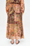 Women's Elastic Waist Shawl Patterned Bohemian Maxi Skirt - 4