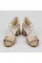 (Mini Women) Multi-Colored Pile Heeled Girls' Evening Dress Shoes Gold