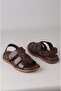 Kmc 6Y3524 Genuine Leather Men's Sandals & Slippers Brown - 4