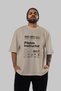 Pilates Instructor Oversize Front Printed Beige T-Shirt 100% Cotton Streetwear Premium Comfortable Fit - 5