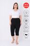 Women's 5-Pack Black Plus Size Underwear Capri Leggings (with Mesh) - 90% Cotton - 6