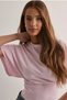 Women's Pink Waist-Fitted Wide-Sleeve Viscose Blouse (4710) - 2