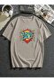 Men's Dad Printed Crew Neck Oversize Casual Boyfirend Black White T-Shirt