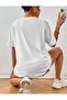 Papatya Printed Summer Cotton Fabric Oversize Fit Tshirt Casual - 3