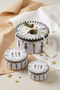 Set of 3 Round Metal Decorative Boxes, 21.5, 17.5, 14 cm Golden March - 4