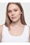 White Plus Size U-Neck Women's Tank Top - 3