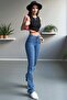 Flare Medium Blue Stretch Fabric Jeans - 2
