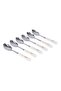 6-Piece Tea Spoon Set White/Yellow/Silver