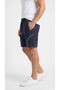 Men's Navy Blue Shorts with Front Zipper Pockets and Back Pockets - 3