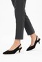 Qenor Women's Women's Black Crinkle Patent Leather Kitten Heel Slingback Pointed Toe Heeled Shoes Daily Casual Stylish Heels 3 cm - 2