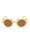 Round Matte Teddy Bear 0-10 Years Old Uv400 Certified Beige Cream Children's Sunglasses - 3