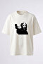 Ghostface Design Back Printed Cotton White Oversize T-Shirt
