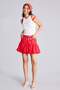 Balloon Fit Normal Waist Poplin Mini Red Skirt I1333Ax26Sm - 2