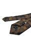Beige Gold Motif Pattern Classic Tie with Handkerchief Kk13787 - 3