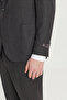 Men's Anthracite 100% Wool Slim Fit Tuxedo with Swallow Collar and Pocket - 6