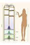 Corner Coat Rack with Storage, Entryway Hall Tree with Bench and 180cm, Freestanding Clothes Rack Shoes Shelf Organizer for Home Office Bedroom, Rustic Brown - 2