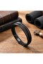 Black Multi Leather and Titanium Locking Steel Men's Bracelet 39023B13D2 - 3