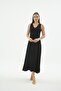 Women's V-Neck Zero Sleeve Long Black Nightgown Dress C4T4N471 - 3