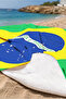 Brazil Flag Themed Beach Towel - Green Yellow Marine Style Quick Drying Microfiber Towel - 3